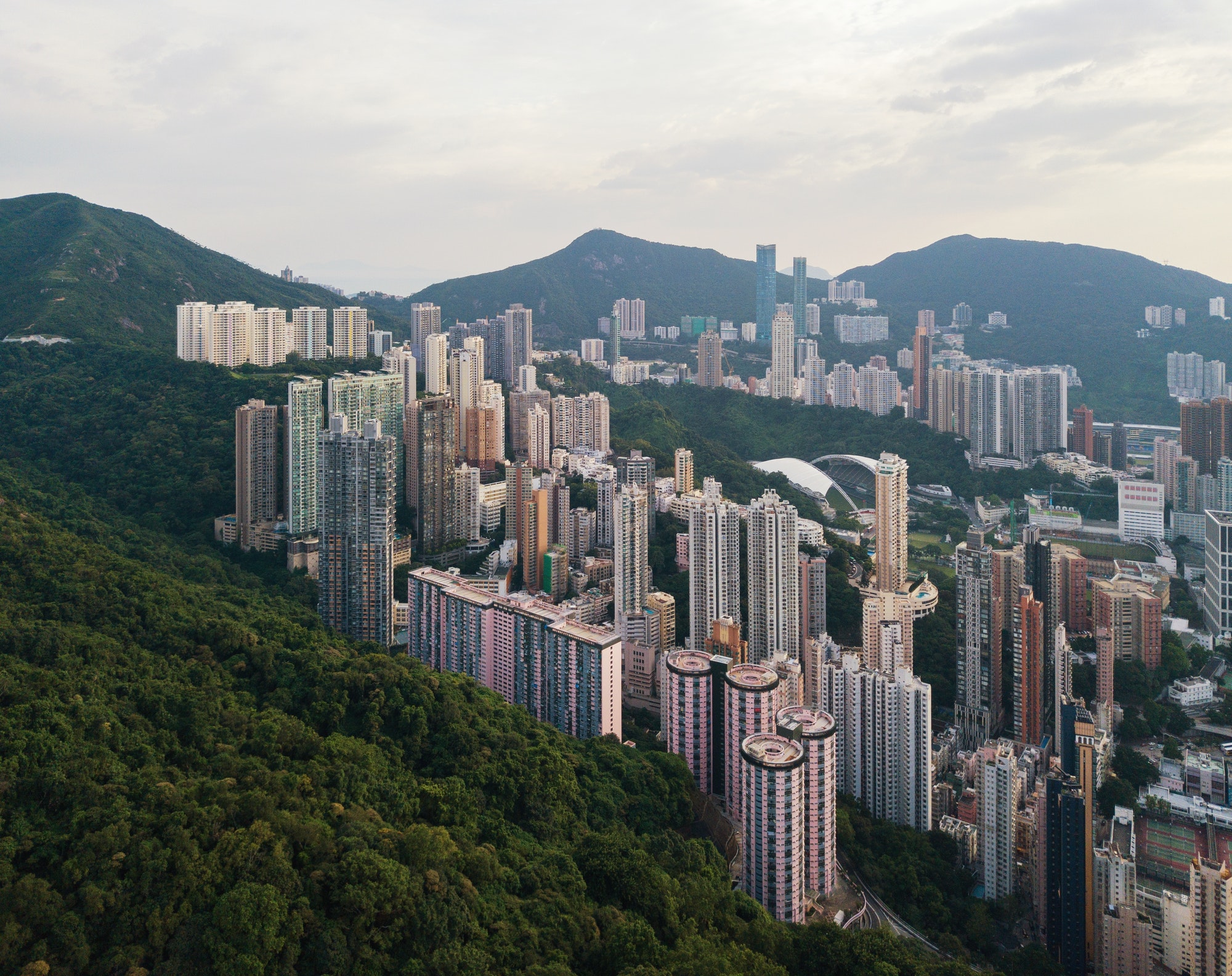 Aerial view of Hong Kong apartments
