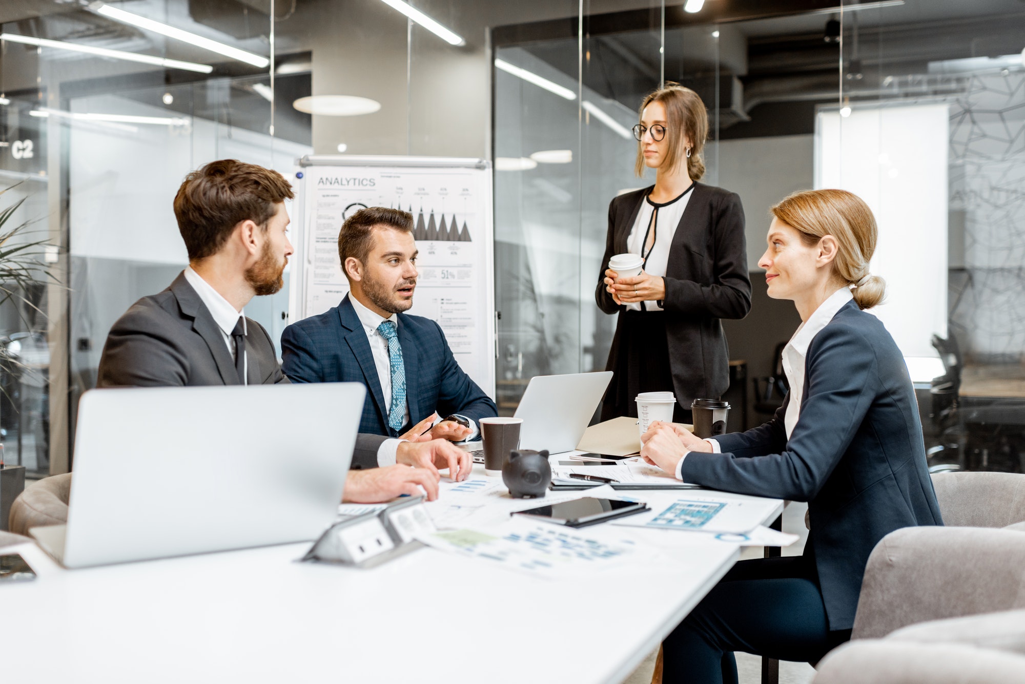 Business people during a conference in the meeting room