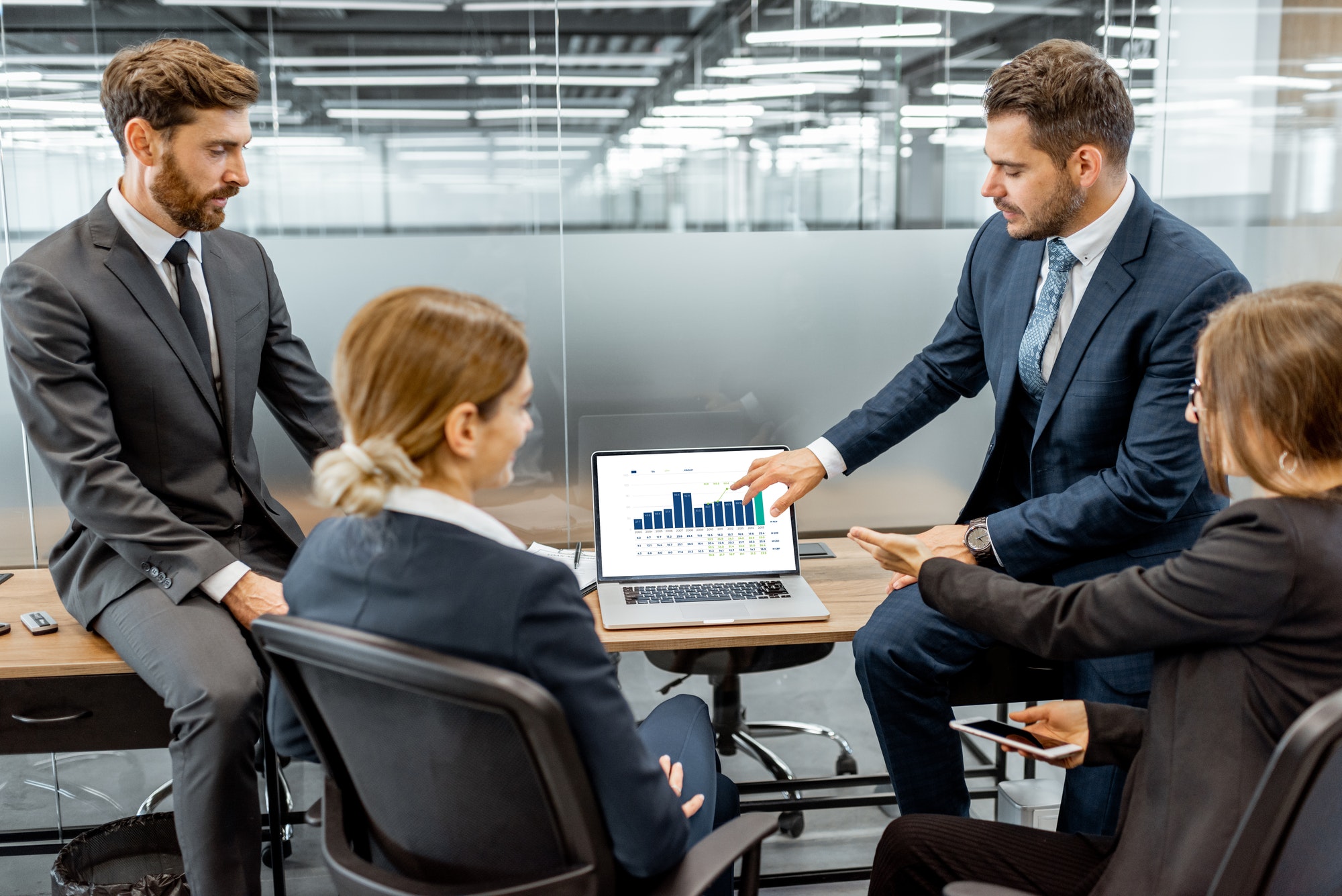 Business people during a discussion at the working place